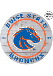 KH Sports Fan Boise State Broncos 20x20 In Out Weathered Circle Sign - Grey