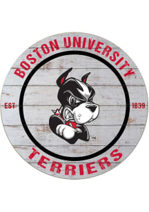 KH Sports Fan Boston Terriers 20x20 Weathered Circle Sign - Grey