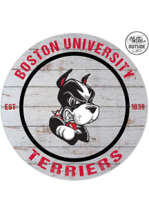 KH Sports Fan Boston Terriers 20x20 In Out Weathered Circle Sign - Grey