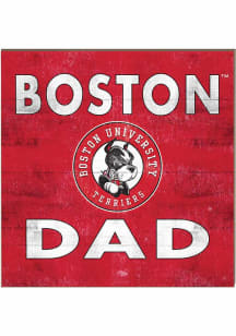 KH Sports Fan Boston Terriers 10in x 10in Dad Sign - Red