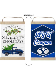 KH Sports Fan BYU Cougars Holiday Reversible Banner Sign - White