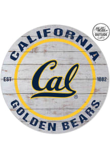 KH Sports Fan Cal Golden Bears 20x20 In Out Weathered Circle Sign - Grey