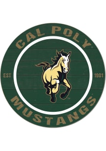 KH Sports Fan Cal Poly Mustangs 20x20 Colored Circle Sign - Green