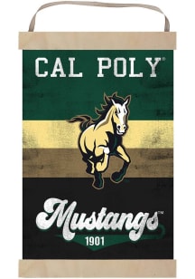 KH Sports Fan Cal Poly Mustangs Reversible Retro Banner Sign - Green