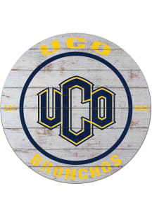 KH Sports Fan Central Oklahoma Bronchos 20x20 Weathered Circle Sign - Grey