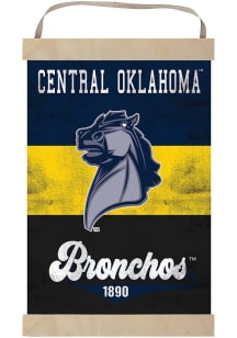 KH Sports Fan Central Oklahoma Bronchos Reversible Retro Banner Sign - Blue