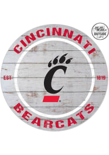 KH Sports Fan Cincinnati Bearcats 20x20 In Out Weathered Circle Sign - Grey