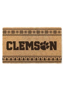Clemson Tigers Holiday Logo Door Mat