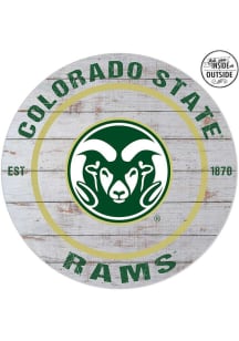 KH Sports Fan Colorado State Rams 20x20 In Out Weathered Circle Sign - Grey