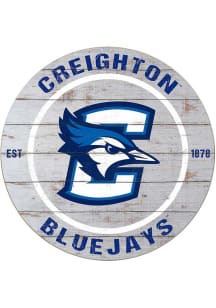 KH Sports Fan Creighton Bluejays 20x20 Weathered Circle Sign - Grey