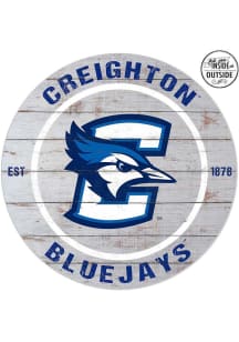 KH Sports Fan Creighton Bluejays 20x20 In Out Weathered Circle Sign - Grey