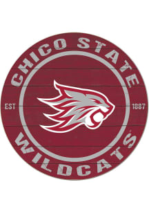 KH Sports Fan CSU Chico Wildcats 20x20 Colored Circle Sign - Cardinal
