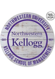 KH Sports Fan CSU Chico Wildcats 20x20 In Out Weathered Circle Sign - Grey