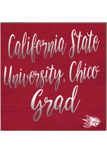 KH Sports Fan CSU Chico Wildcats 10in x 10in Grad Sign - Cardinal