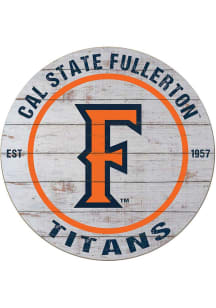 KH Sports Fan Cal State Fullerton Titans 20x20 Weathered Circle Sign - Grey