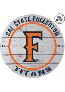 KH Sports Fan Cal State Fullerton Titans 20x20 In Out Weathered Circle Sign - Grey