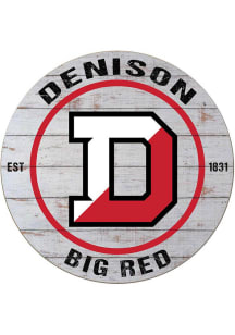 KH Sports Fan Denison Big Red 20x20 Weathered Circle Sign - Grey