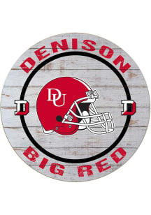 KH Sports Fan Denison Big Red Weathered Helmet Circle Sign - Grey