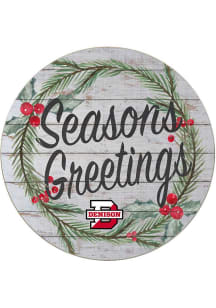 KH Sports Fan Denison Big Red 20x20 Weathered Seasons Greetings Sign - Grey