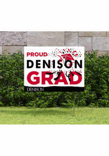 Denison Big Red KH Sports Fan 18x24 Proud Grad Team Logo Yard Sign - Red