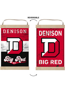KH Sports Fan Denison Big Red Faux Rusted Reversible Banner Sign - Red