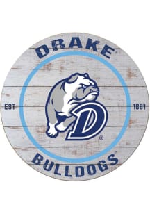 KH Sports Fan Drake Bulldogs 20x20 Weathered Circle Sign - Grey