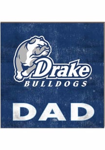KH Sports Fan Drake Bulldogs 10in x 10in Dad Sign - Blue