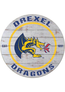 KH Sports Fan Drexel Dragons 20x20 Weathered Circle Sign - Grey
