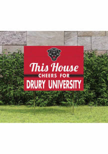 Drury Panthers KH Sports Fan 18x24 This House Cheers Yard Sign - Red