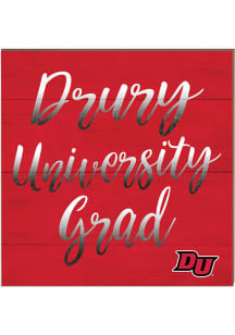KH Sports Fan Drury Panthers 10in x 10in Grad Sign - Red