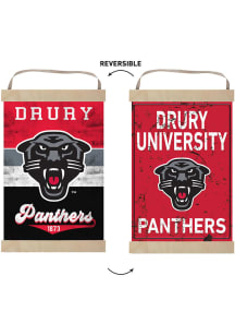 KH Sports Fan Drury Panthers Faux Rusted Reversible Banner Sign - Red