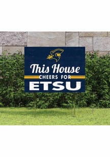 East Tennesse State Buccaneers KH Sports Fan 18x24 This House Cheers Yard Sign - Navy Blue
