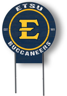 East Tennesse State Buccaneers KH Sports Fan 20x20 Color Logo Circle Yard Sign - Navy Blue