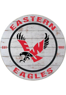 KH Sports Fan Eastern Washington Eagles 20x20 Weathered Circle Sign - Grey