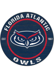 KH Sports Fan Florida Atlantic Owls 20x20 Colored Circle Sign - Blue