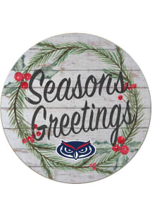 KH Sports Fan Florida Atlantic Owls 20x20 Weathered Seasons Greetings Sign - Grey