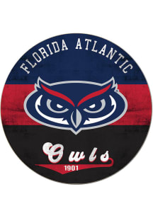 KH Sports Fan Florida Atlantic Owls 20x20 Retro Multi Color Circle Sign - Blue