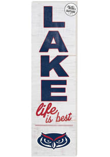 KH Sports Fan Florida Atlantic Owls 10x35 Lake Life is Best Indoor Outdoor Sign - White