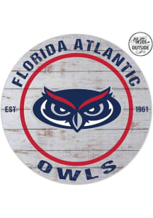 KH Sports Fan Florida Atlantic Owls 20x20 In Out Weathered Circle Sign - Grey