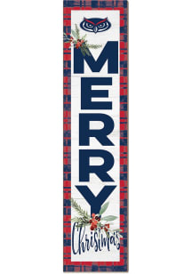 KH Sports Fan Florida Atlantic Owls 11x46 Merry Christmas Leaning Sign - Blue