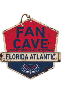 KH Sports Fan Florida Atlantic Owls Fans Welcome Rustic Badge Sign - Blue