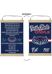 KH Sports Fan Florida Atlantic Owls Fight Song Reversible Banner Sign - Blue