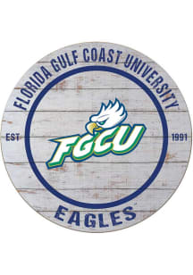 KH Sports Fan Florida Gulf Coast Eagles 20x20 Weathered Circle Sign - Grey
