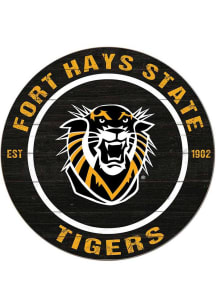 KH Sports Fan Fort Hays State Tigers 20x20 Colored Circle Sign - Black