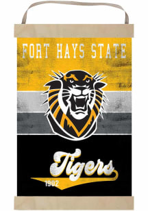 KH Sports Fan Fort Hays State Tigers Reversible Retro Banner Sign - Black