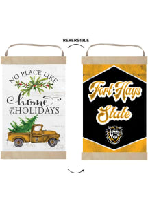 KH Sports Fan Fort Hays State Tigers Holiday Reversible Banner Sign - White