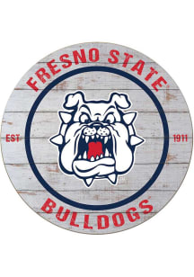 KH Sports Fan Fresno State Bulldogs 20x20 Weathered Circle Sign - Grey