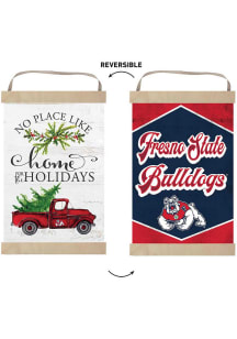 KH Sports Fan Fresno State Bulldogs Holiday Reversible Banner Sign - White