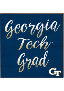 KH Sports Fan GA Tech Yellow Jackets 10in x 10in Grad Sign - Gold