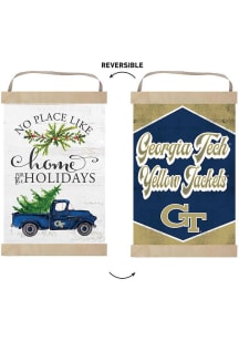 KH Sports Fan GA Tech Yellow Jackets Holiday Reversible Banner Sign - White